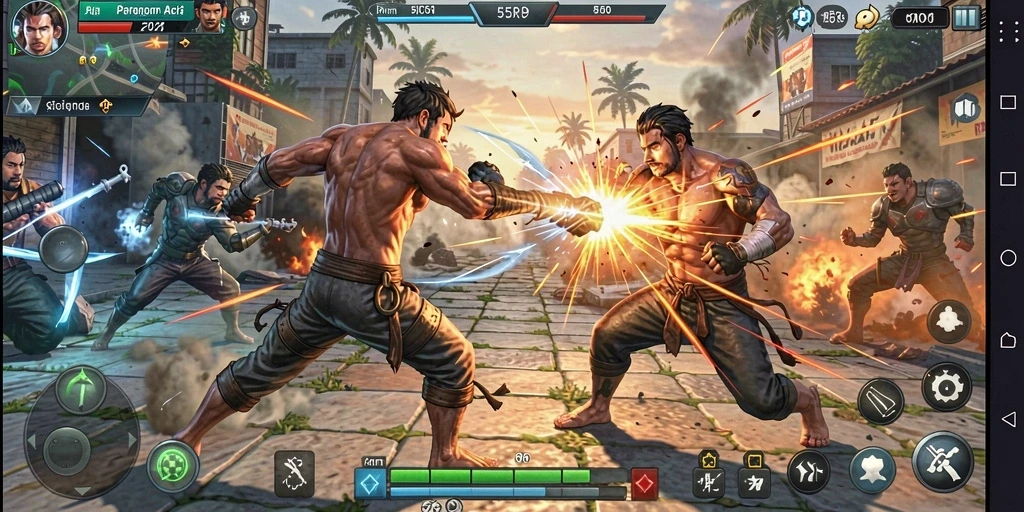 Gameplay mendebarkan di dunia aksi 55RP.