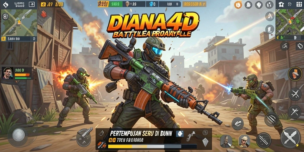 Tampilan menegangkan dari pertempuran Battle Royale DIANA4D yang spektakuler.