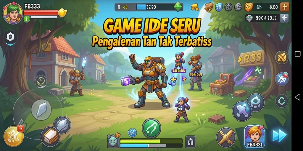 Screenshot FB333 menampilkan gameplay Idle yang mengasyikkan dan karakter unik.