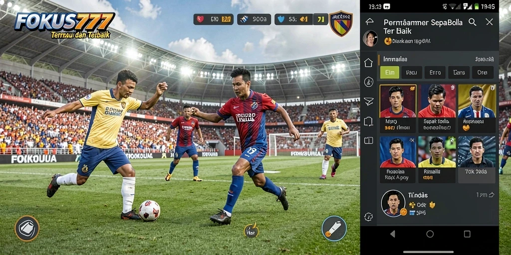 Tampilan menarik dari gameplay sepak bola di FOKUS777.