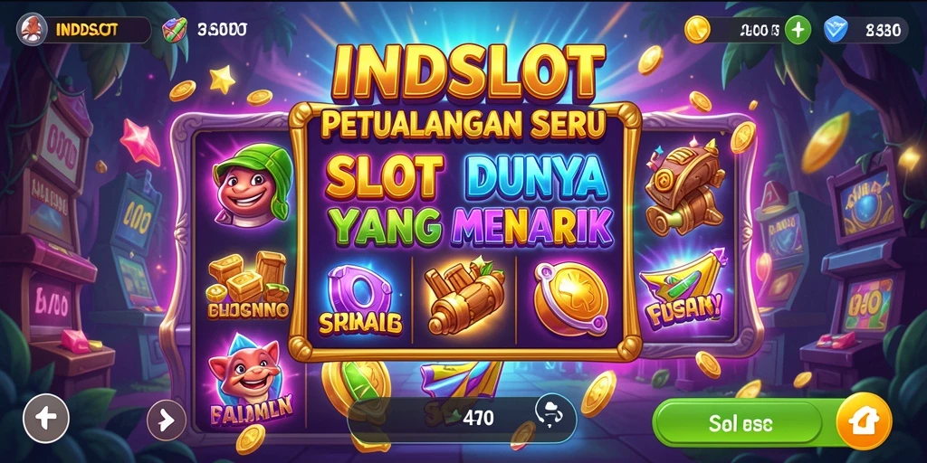 Tampilan gameplay <strong>INDSLOT</strong> yang penuh warna dan menantang.
