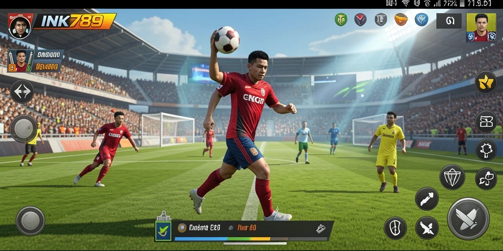Screenshot menunjukkan aksi seru dalam gameplay olahraga di INK789.