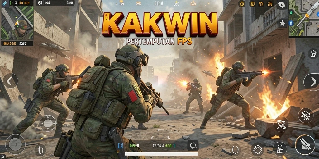 Gameplay KAKWIN yang mendebarkan dalam pertempuran FPS.