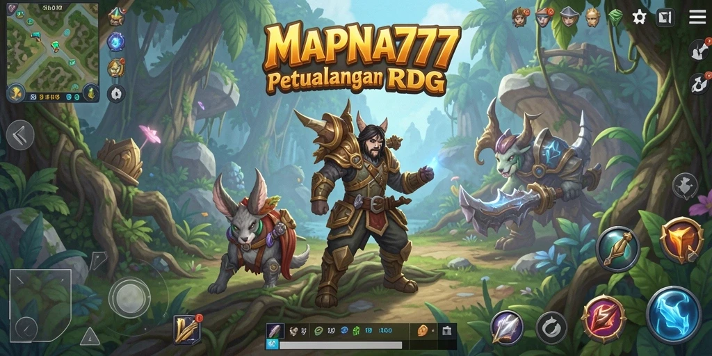 Screenshot utama MAPNA777 menampilkan karakter dengan aksi bertempur yang intens