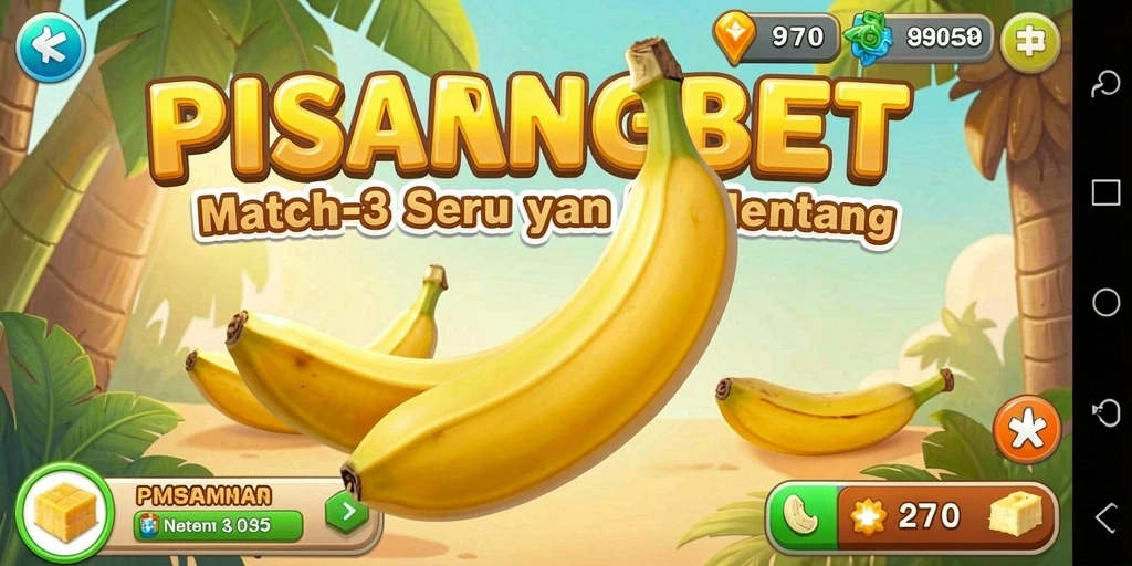 Screenshot PISANGBET menampilkan aksi seru gameplay Match-3.
