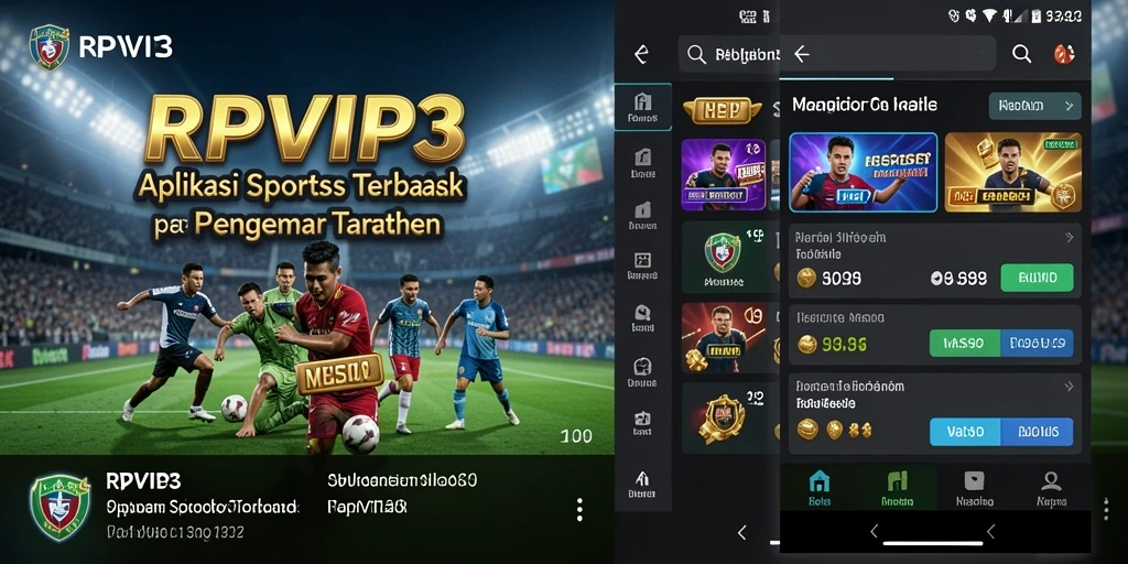 Tampilan utama RPVIP3 yang menampilkan berbagai pilihan taruhan olahraga.
