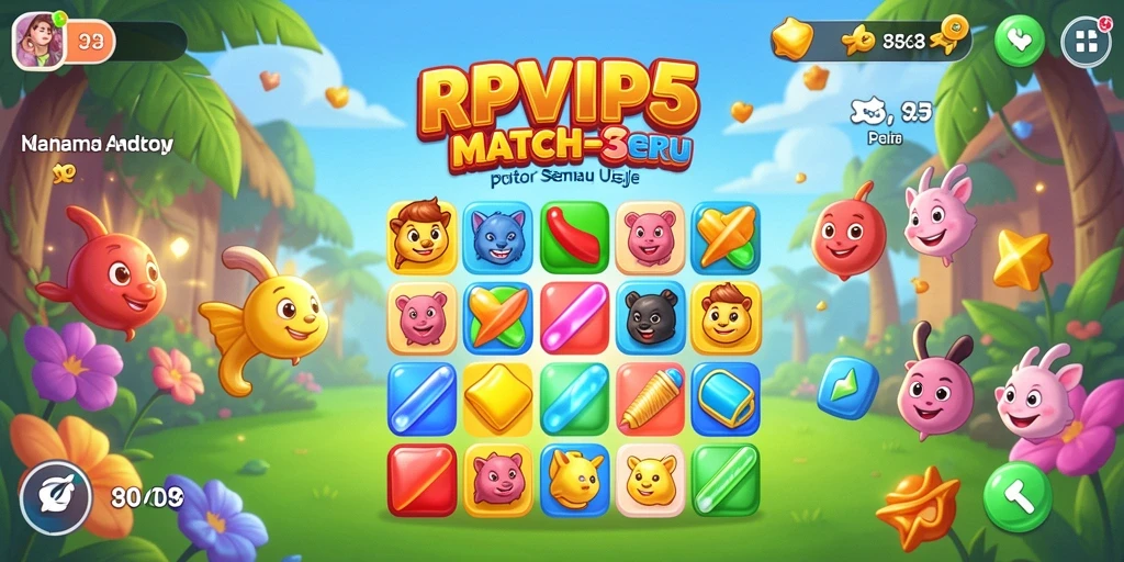 Tampilan gameplay seru di RPVIP5 dengan permata colorfull.