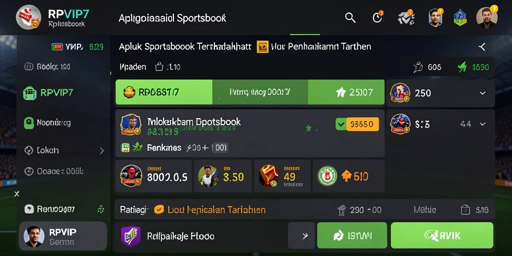 Tampilan utama RPVIP7 menampilkan berbagai pilihan taruhan olahraga.