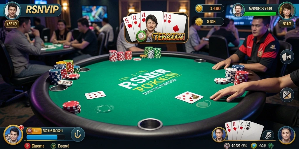 Screenshot gameplay Poker di RSNVIP menunjukkan pemain yang sedang berkompetisi.