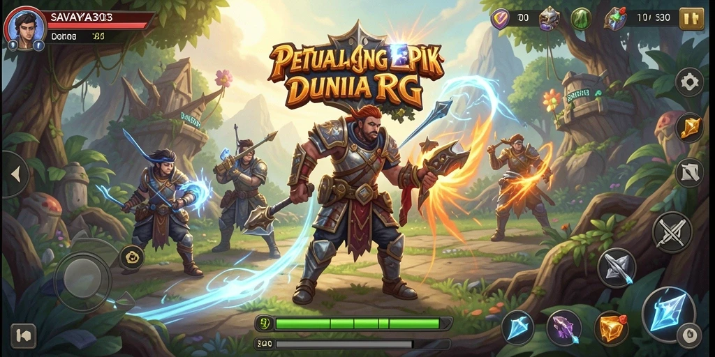 Tampilan gameplay epik dalam petualangan RPG SAVAYA303.