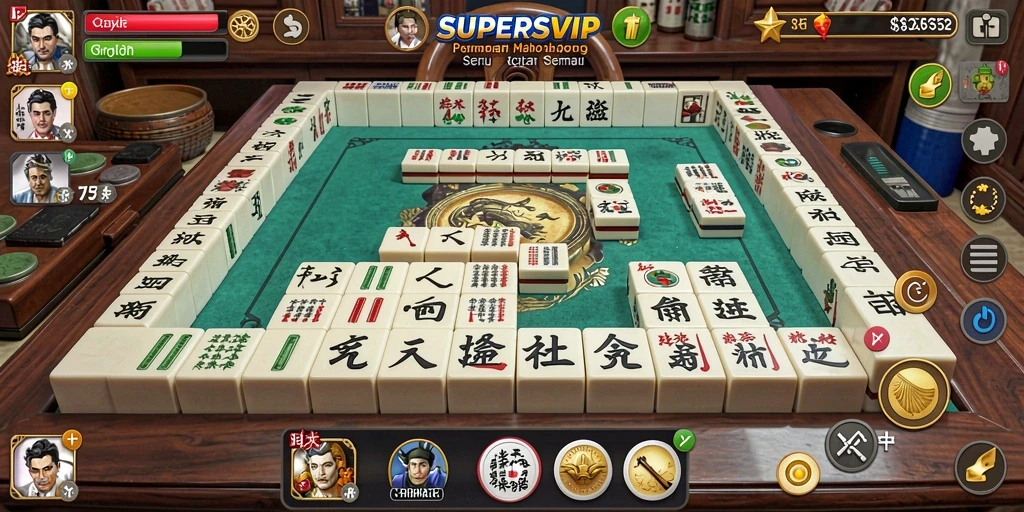 Tampilan menarik dari gameplay Mahjong di SUPERSVIP.