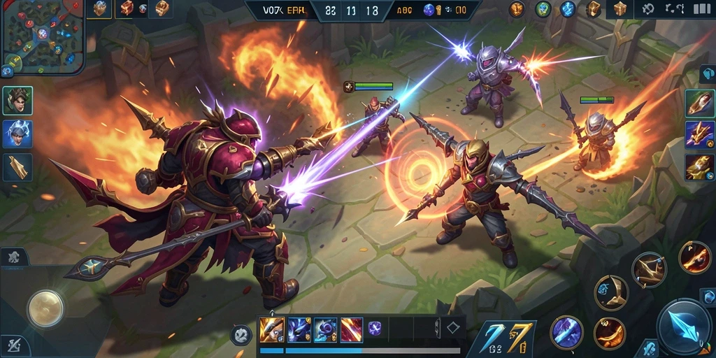 Tampilkan pertempuran seru dalam gameplay V07 MOBA.