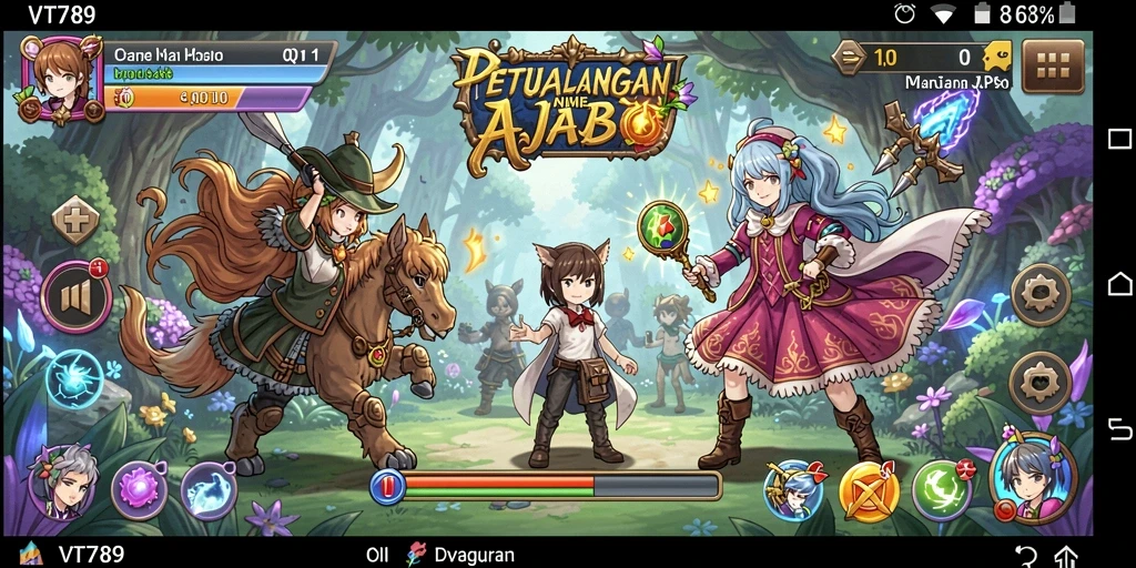 Tampilan gameplay seru dari VT789 dengan karakter anime favorit.