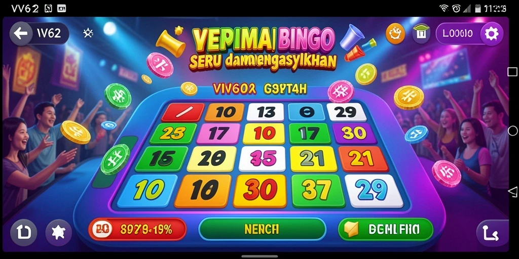 Tampilan gameplay Bingo di VV62 yang seru dan menarik.